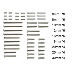Kit de tornillos de cabeza plana de acero inoxidable MINI 4WD para coche de carreras Mini 4WD