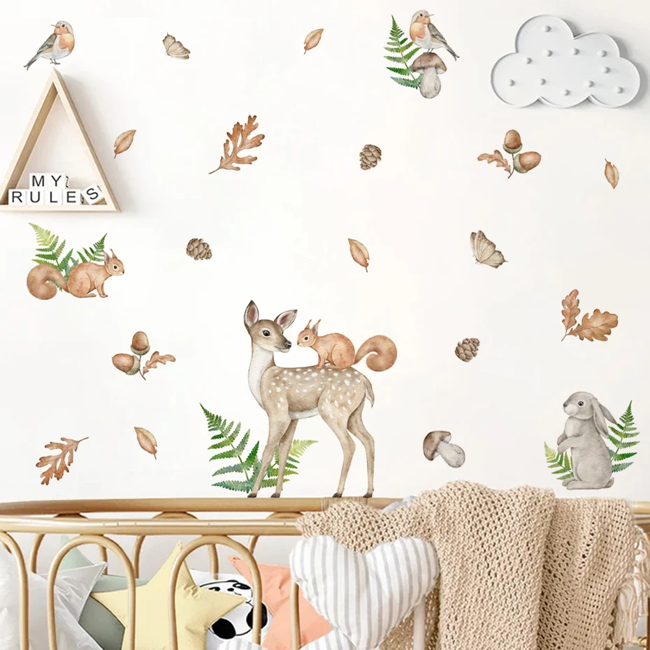 Pegatinas de pared acuarela animales selva Safari para guardería - imagen 5