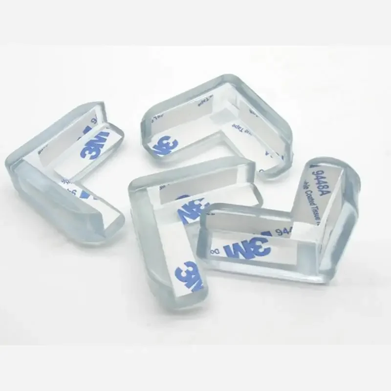 4 unids/lote protección de mesa de vidrio anticolisión muebles de goma transparente mesa esquina borde cojín Protector cubierta de bebé - imagen 3