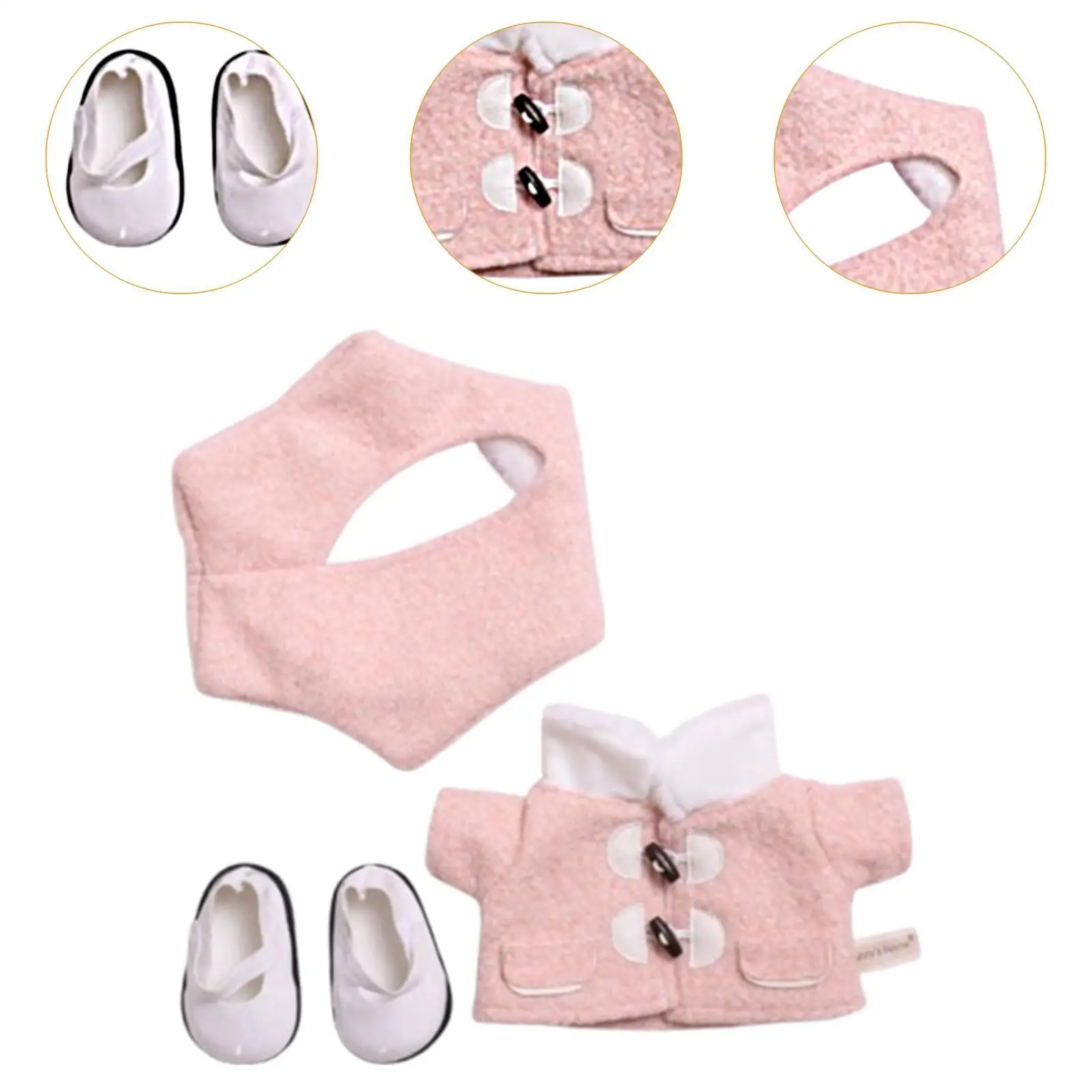 Stuffed Doll Coat Headwear and Shoes DIY Photo Props Costumes for 38cm Dolls