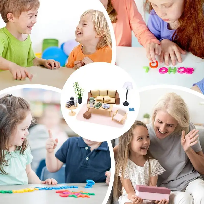 Muebles de casa en miniatura, decoración de casa de muñecas, muebles de mesa, modelo de muebles, adorno de muebles en miniatura para - imagen 3