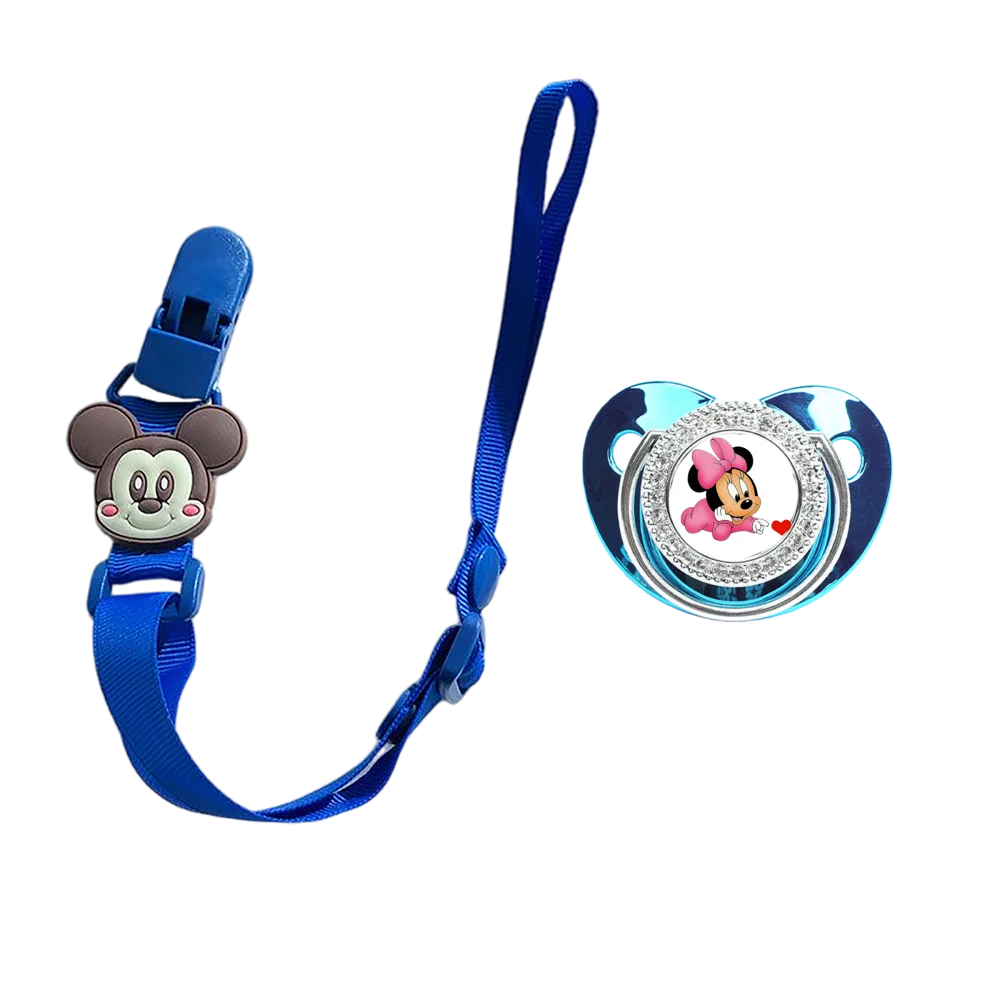 Chupete de bebé de 0 a 18M, clip de cadena, cristal brillante, masticable oral, boca de juego, chupete lujoso para recién nacido, tetina de alimentación de dibujos animados para bebé - imagen 5