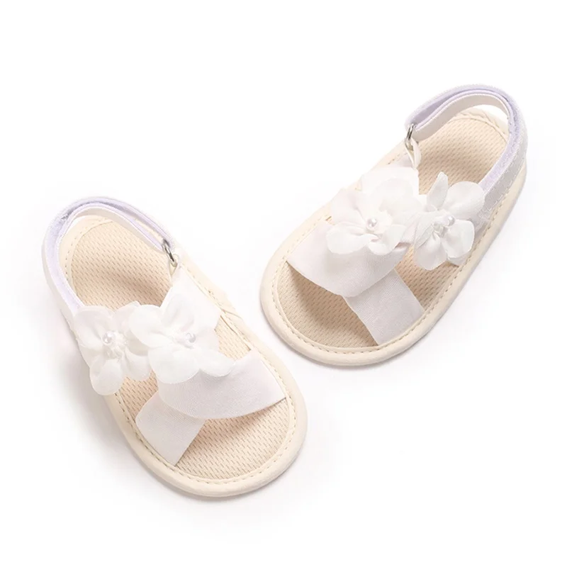 SUNSIOM Sandalias para niña de 0 a 18 meses, zapatos planos de verano antideslizantes con flores flexibles, zapatos para niños pequeños para uso diario informal - imagen 2