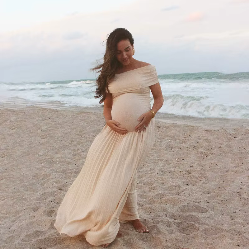 Vestido premamá sin mangas para sesiones de fotos y baby shower - imagen 3