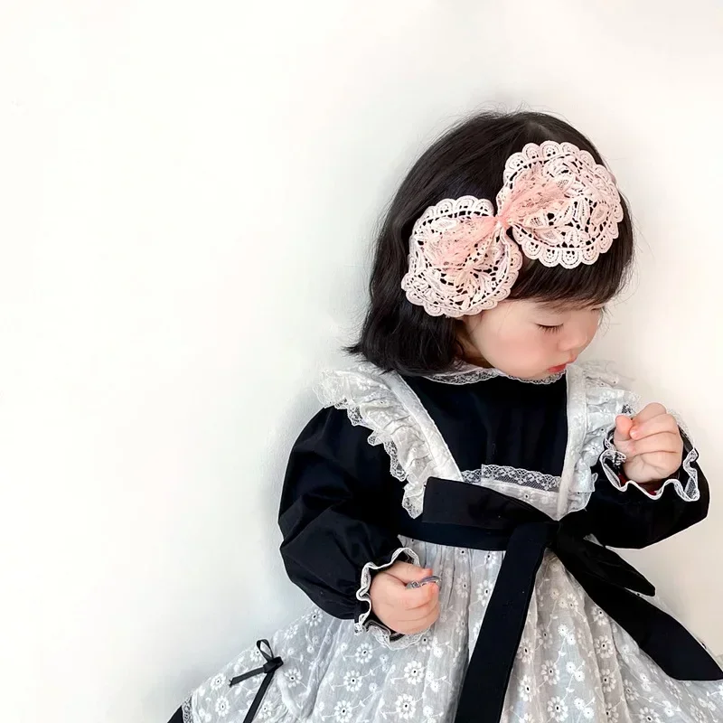 Lazo grande de encaje vintage para el pelo de niña - imagen 5