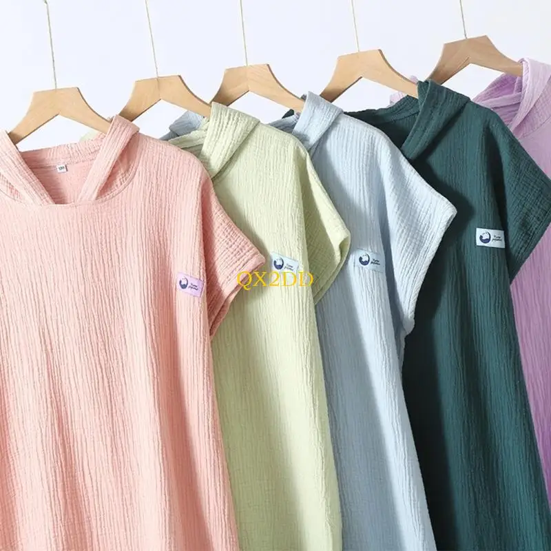 Toalla baño con capucha con capucha algodón QX2D para bebé transpirable capa capa capa suave y absorbente para - imagen 5