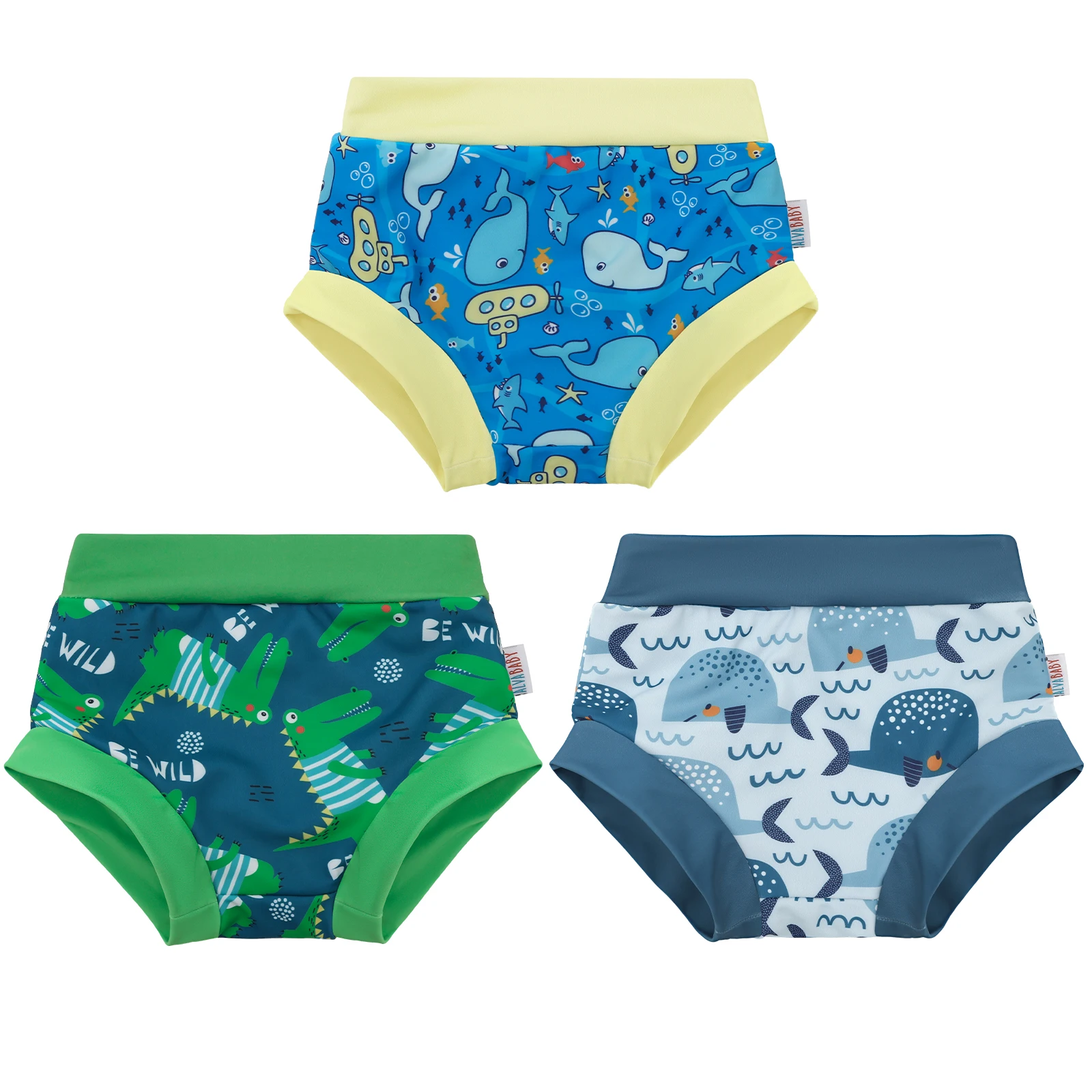 ALVABABY Pañal de natación reutilizable para bebé unisex - imagen 2