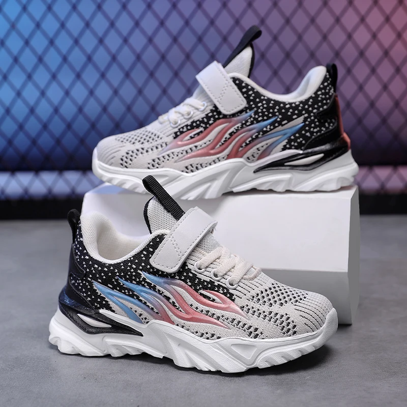 Zapatos deportivos de moda para niños y niñas, zapatillas para correr al aire libre, zapatos informales de cuero PU con fondo suave transpirable para niños - imagen 3