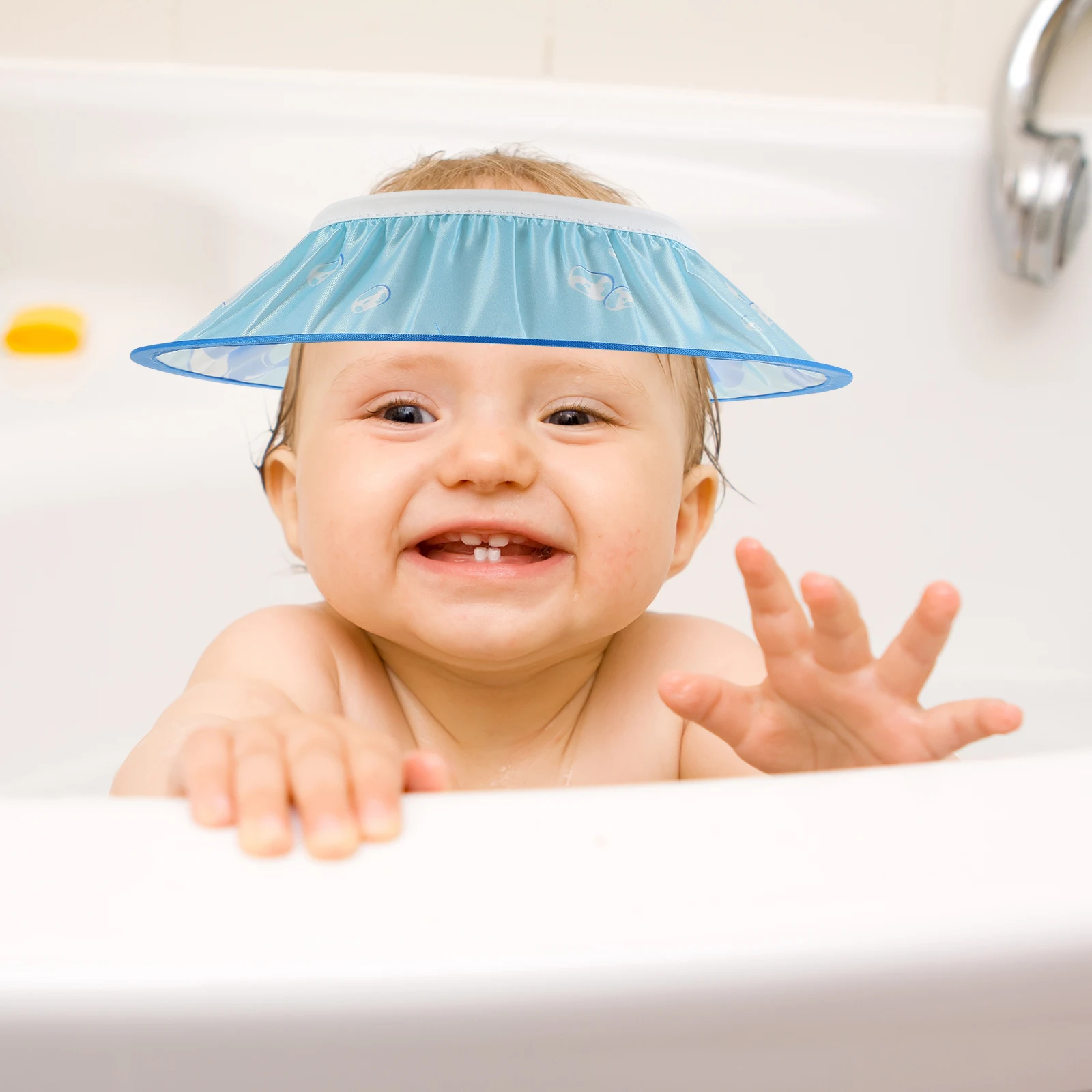 Gorro de ducha ajustable para bebé, visera de baño para lavado de cabello para niños pequeños, protector para lavado de cabello de bebé, gorro de ducha para niños, gorro de baño para niños pequeños
