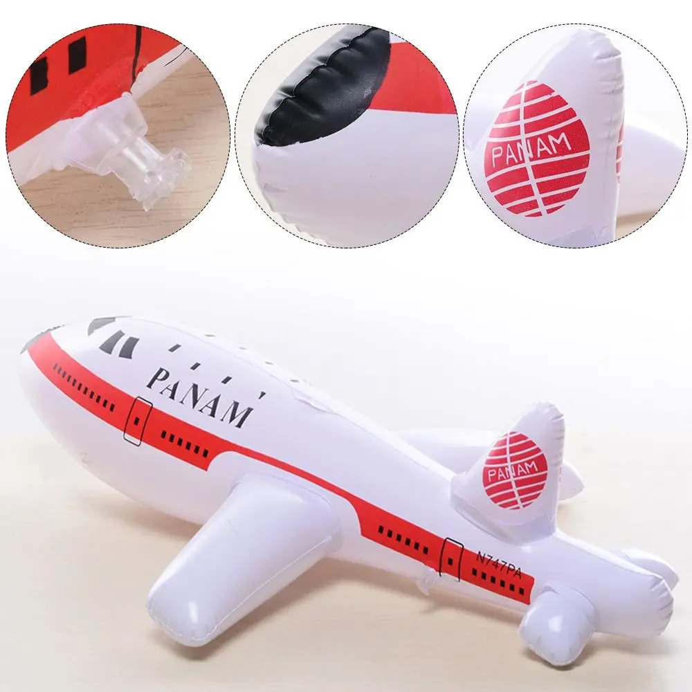 Avión inflable de 2 piezas para niños, juguete inflable con tubo para diversión al aire libre, juguete clásico, regalo de cumpleaños - imagen 4