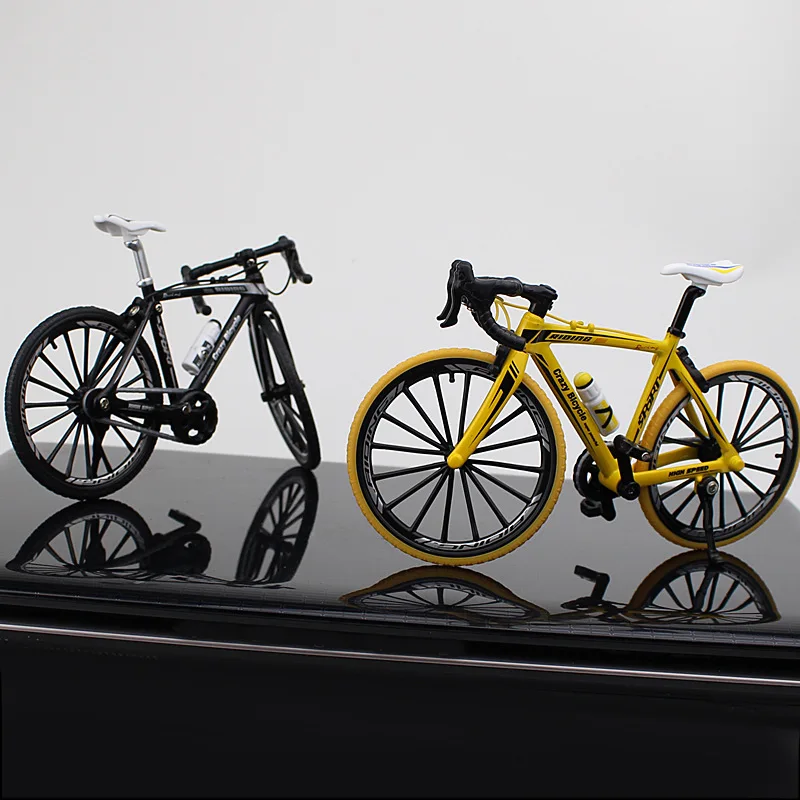 Modelo de bicicleta de Metal fundido a presión, Mini bicicleta de ciclismo de carrera de carretera doblada a escala 1:10 para colección de amigos, regalo para niños, juguetes para niños - imagen 2