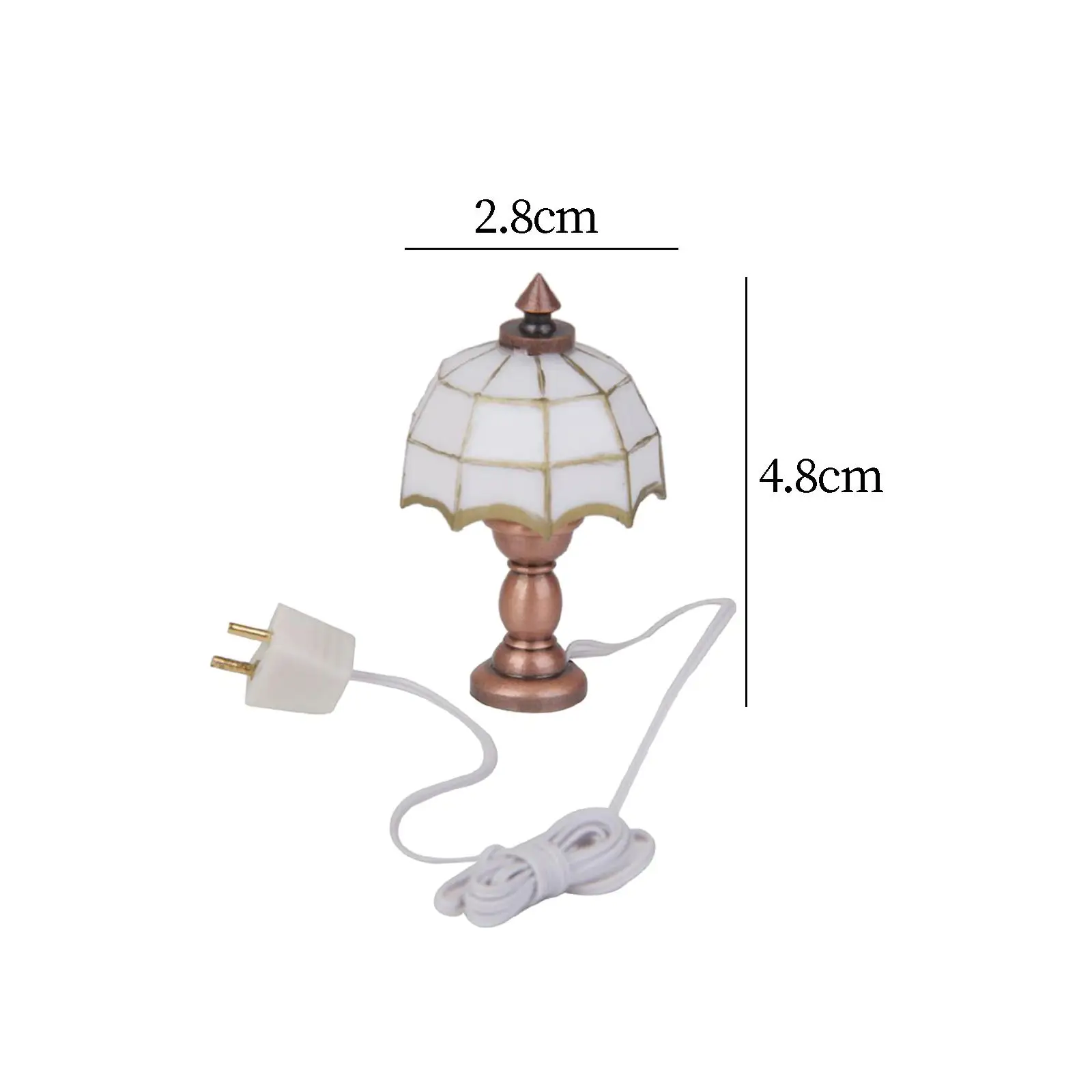 1/12 Mini Desk Lamp Model Light Alloy Miniature Furniture Room for Building Layout Miniature Scene DIY Projects Railway Station