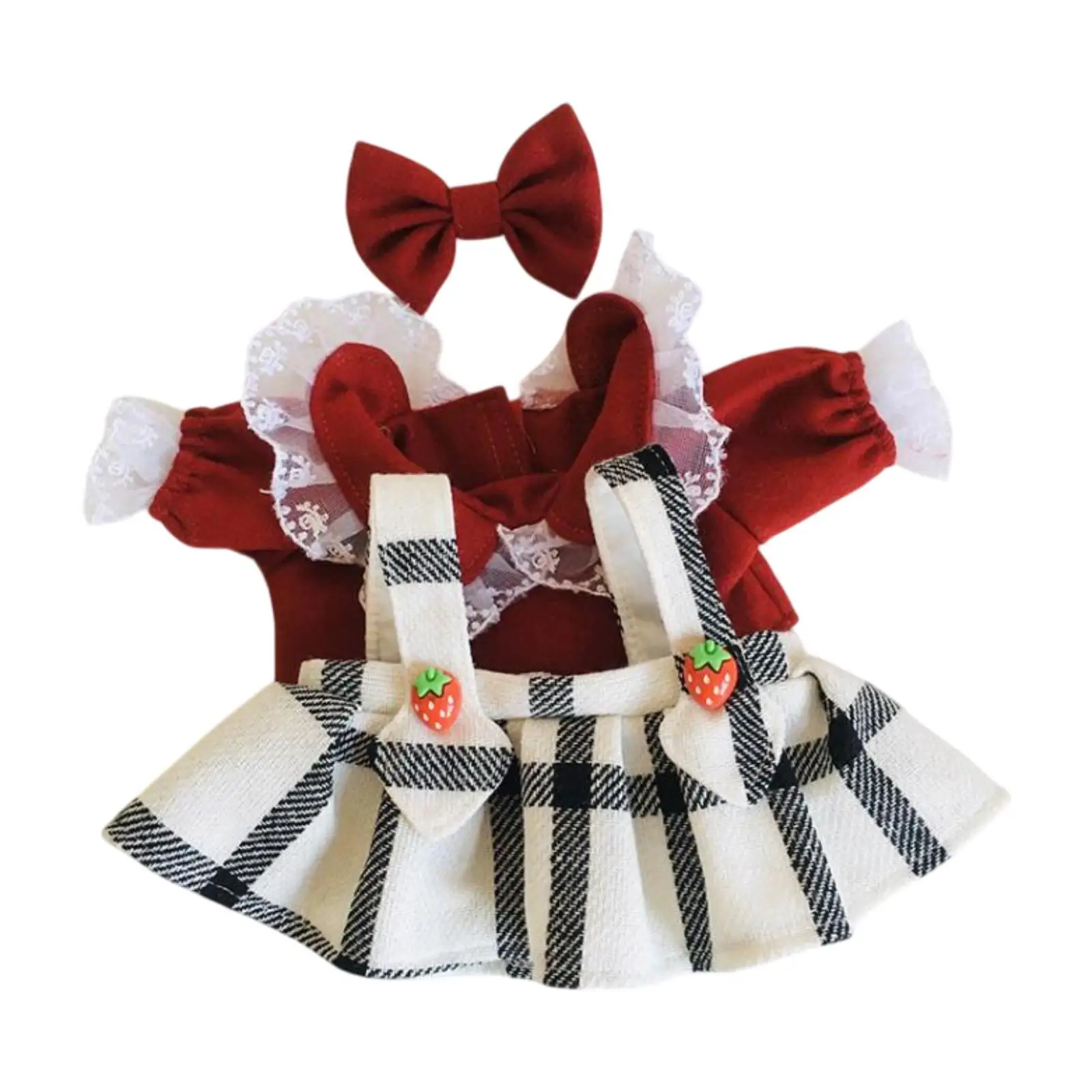 3x Fashion Dolls T Shirt and Skirt Bow Accessory Handmade Clothing for 38cm Dolls Boy Dolls Dress up Girl Dolls Halloween Gifts