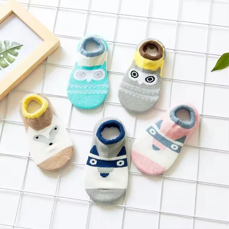 Calcetines de verano transpirables cómodos para niños con patrón búho