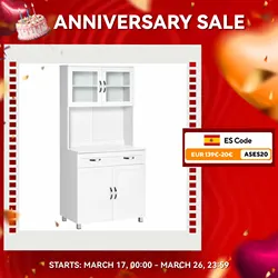 HOMCOM Aparador de Cocina Mueble Buffet Auxiliar con 1 Cajón 2 Puertas 1 Estante Abierto y Botellero para 12 Botellas Armario de Almacenamiento para Salón 116,5x40x82,5 cm Blanco