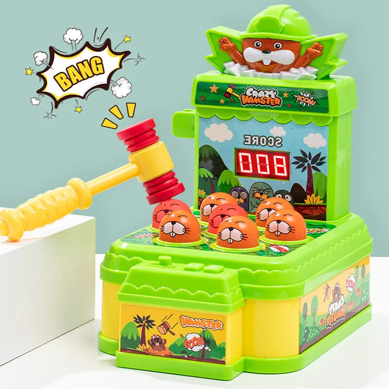 Whack A Mole Challenge-juegos de fiesta con puntuación, juguetes eléctricos para dos personas, juegos de mesa de batalla con luces, música, juguetes de escritorio de dibujos animados