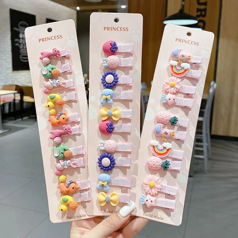 Pinzas para el pelo con forma de fruta para niña, accesorios para el cabello para niña, tocado coreano Kawaii, 10 unidades por Set, 2023 - imagen 2