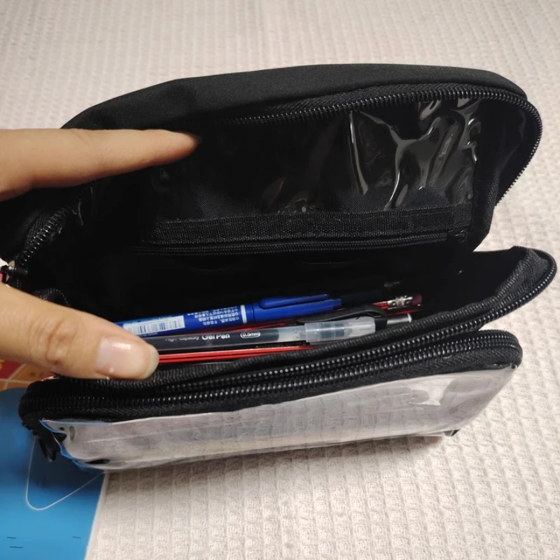 Nueva bolsa de lápices de gran capacidad desmontable de doble cara de 9 capas, bolsa de papelería Reversible para estudiantes, bolsa de almacenamiento multifuncional - imagen 4