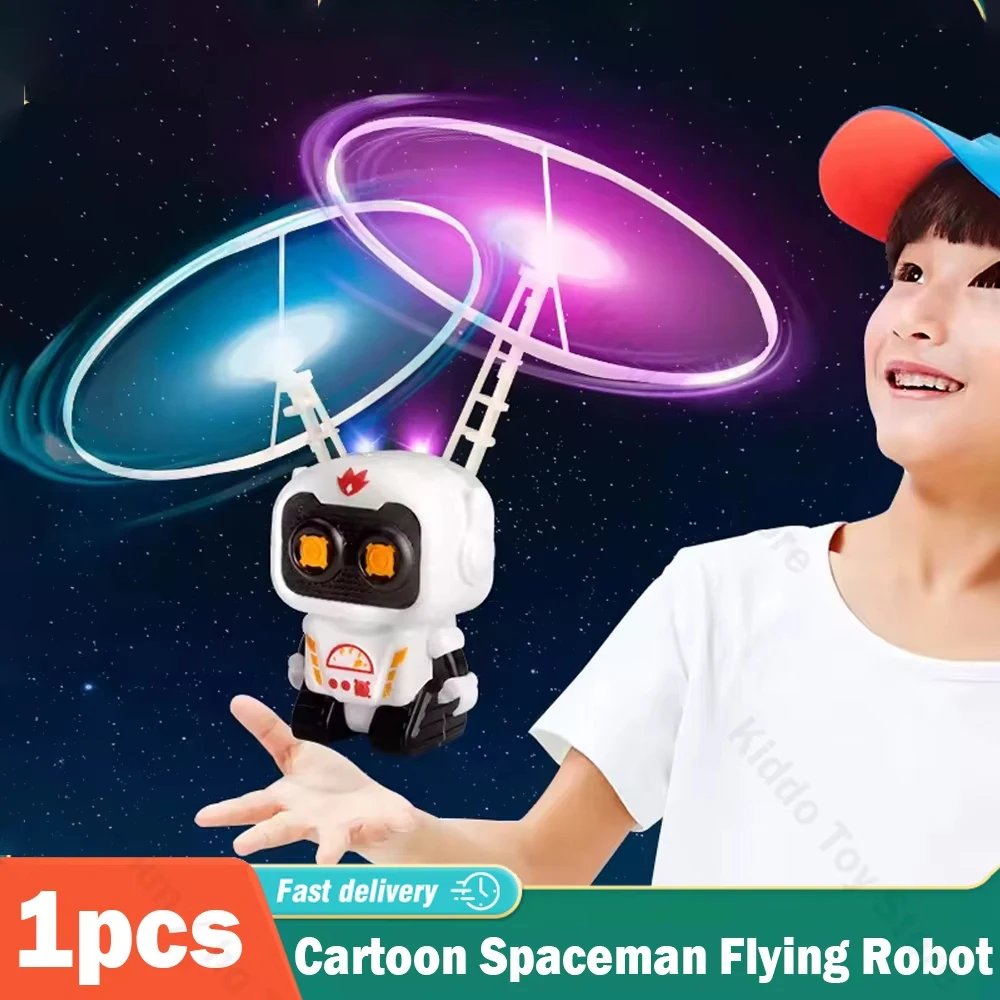 Mini Dron de astronauta de dibujos animados, Robot volador de astronauta, juguetes con carga LED, Helicóptero de Control manual, juguetes para niños, regalos de navidad