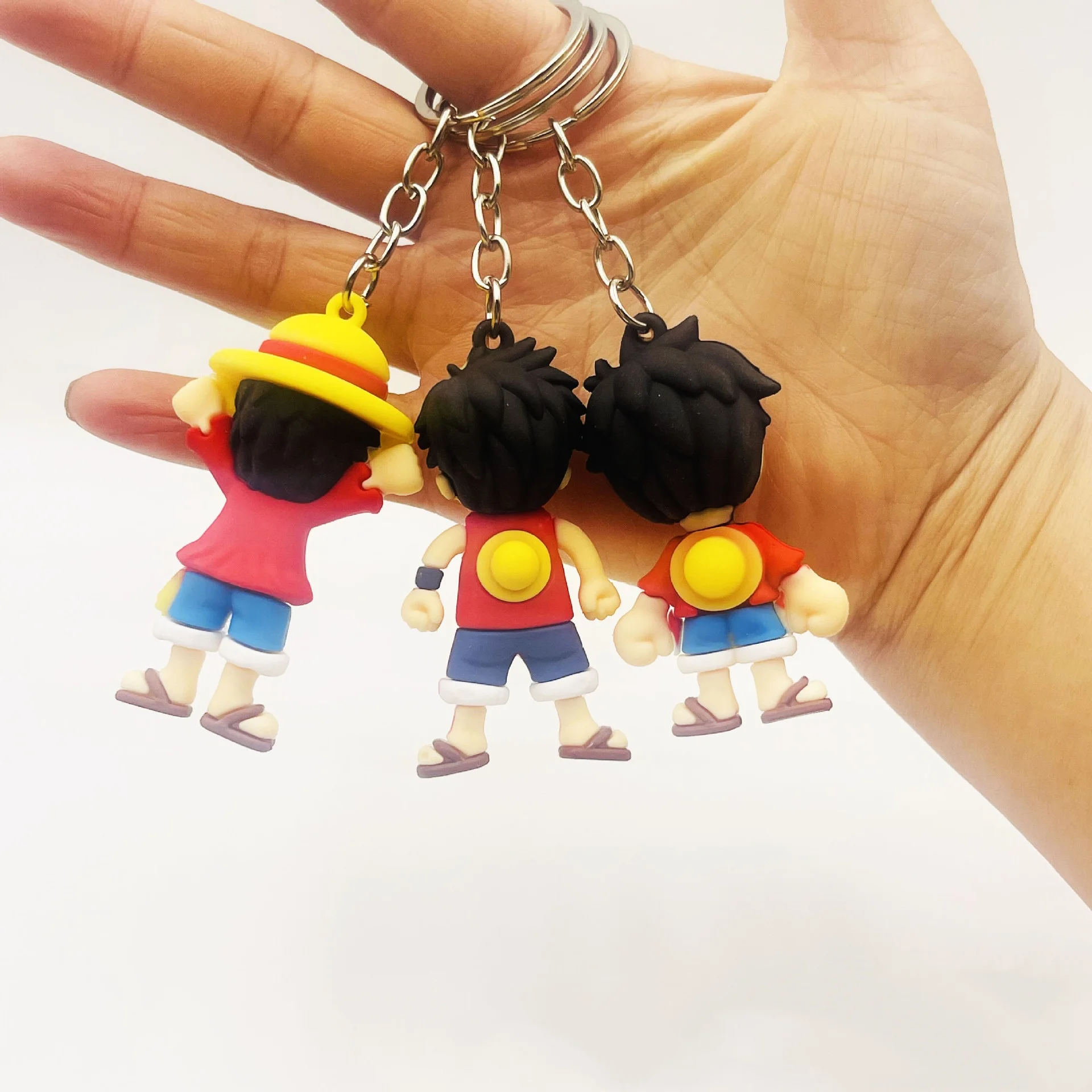 7 estilos Anime llavero de una pieza Luffy silicona lindo coche llavero colgante juguetes cumpleaños niños juguetes regalos - imagen 4