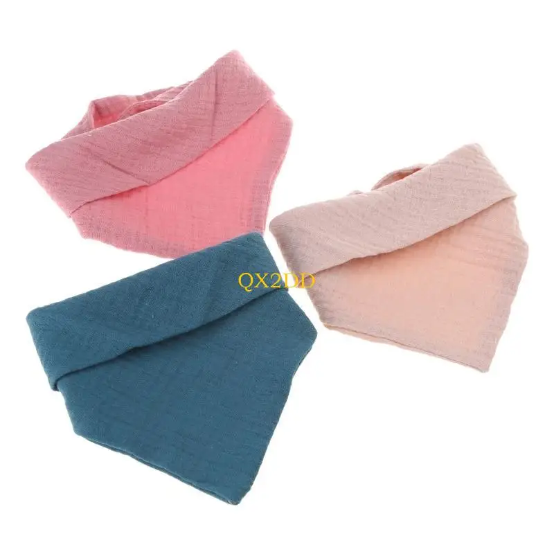 QX2D Paquete 3 baberos bandana para bebé, baberos para babear y dentición, absorbentes