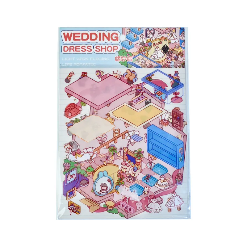 Colección de pegatinas de paisaje mundial en miniatura, pegatina Manual de Material PET de descompresión de nicho DIY - imagen 5