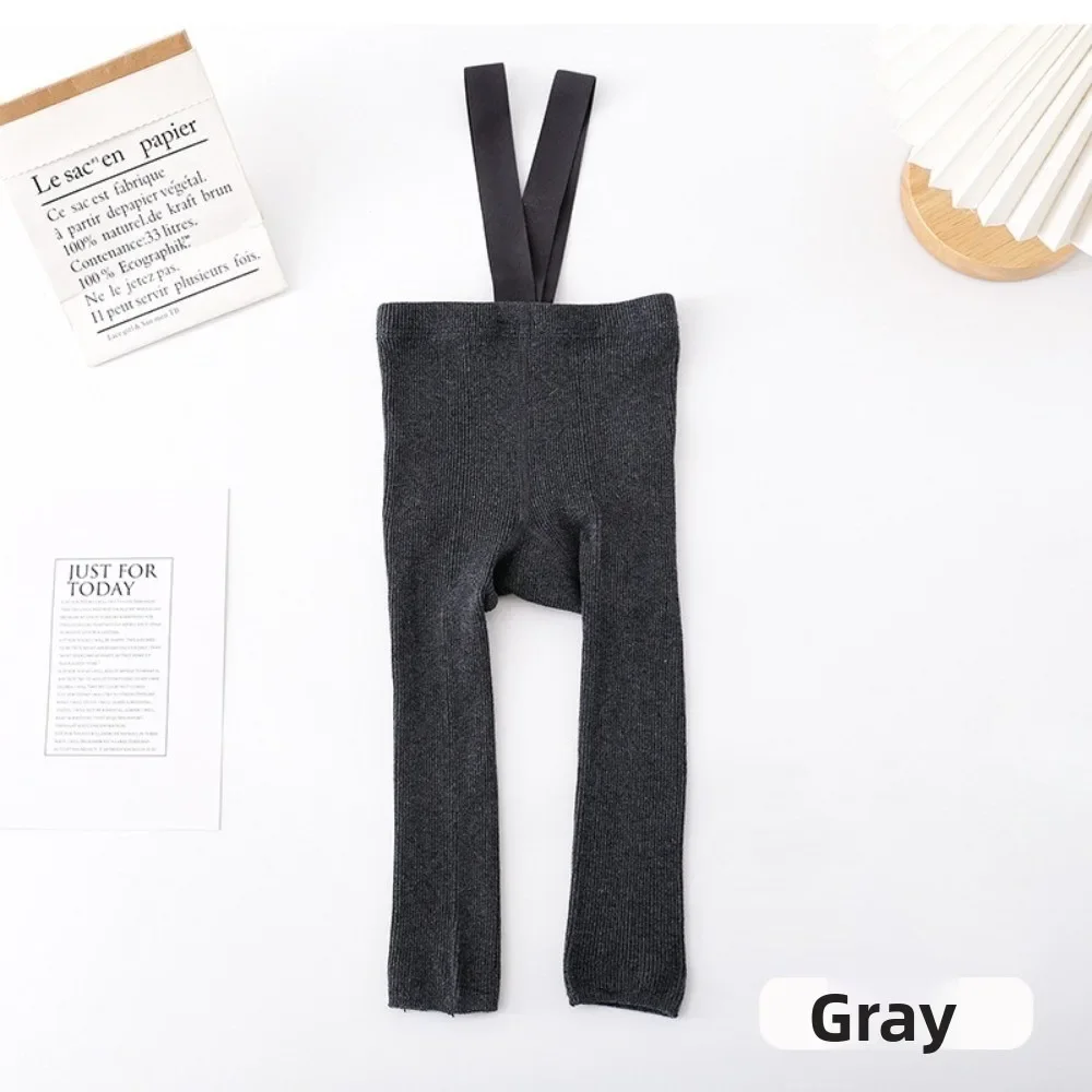 Medias cálidas con tirantes para recién nacidos, medias elásticas para niños, pantalones con tirantes, monos, medias de punto, mallas acanaladas - imagen 2