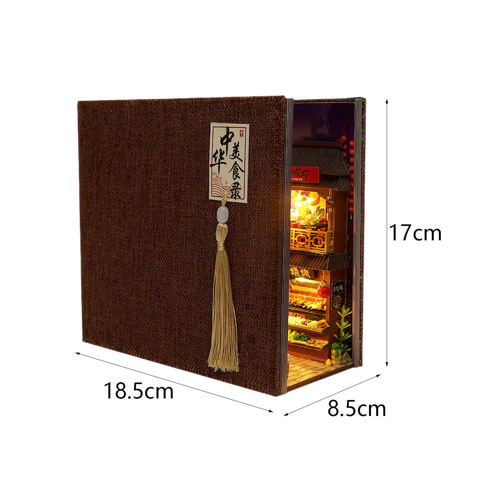 Bookshelf Insert Decor Creativity DIY Crafts Diorama Decor Building Kits Wooden Book Stand Puzzle for Kids Adults Teens Children