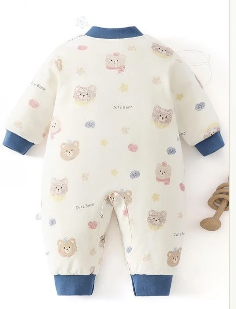 Mono de algodón para recién nacido – Cálido manga larga unisex - imagen 3