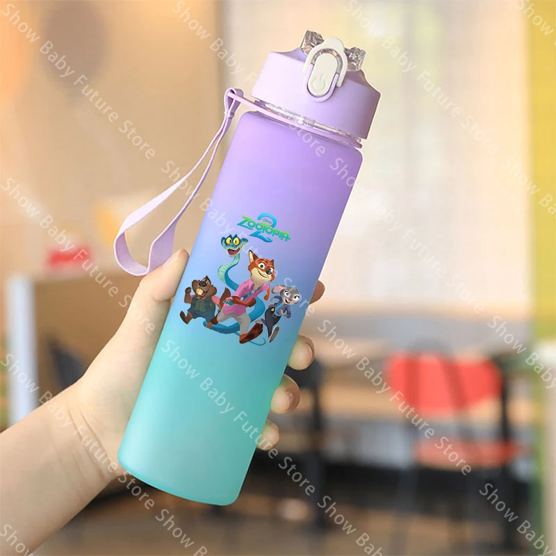 Botella de agua de 750ML Zootopia 2 Disney Judy Nick, botella de agua para niños y niñas, taza de agua deportiva portátil para beber de dibujos animados, regalos de cumpleaños - imagen 3