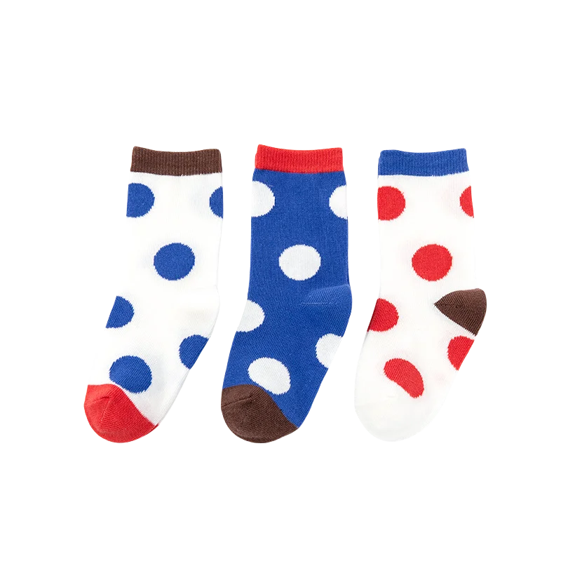 3 par/lote de calcetines de Otoño Invierno de 0 a 6 años con patrón de algodón suave calcetines de arcoíris para niñas calcetines de lunares para bebés recién nacidos - imagen 2