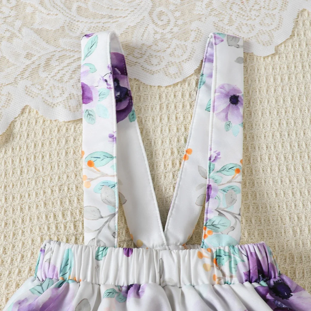 Conjunto de ropa para niña recién nacida, Top de manga corta + Falda corta con tirantes, ropa de verano bonita y versátil para bebé de 1 a 12 meses, 2 uds. - imagen 4
