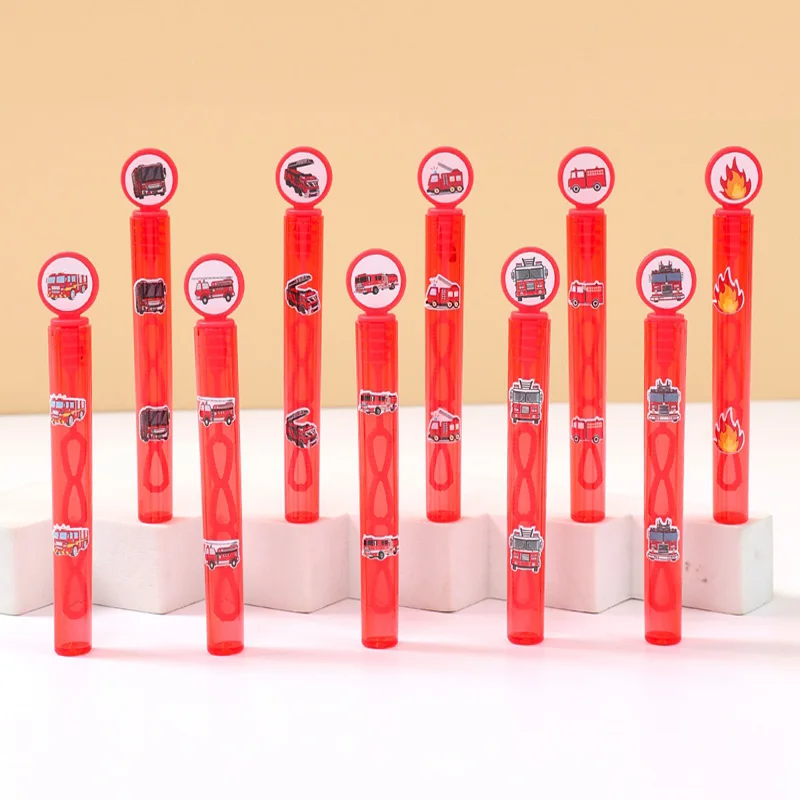 Varita de burbujas roja para camión de bomberos, decoración para fiesta de cumpleaños, recuerdos para niños, botella de burbujas, decoraciones para fiesta de bienvenida de bebé, construcción de boda, 10/20 piezas - imagen 2