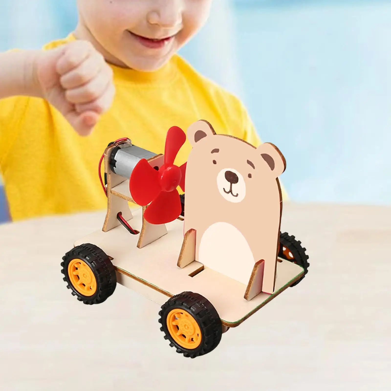 Action and Reaction Forces Car Model DIY Kits 3D Assemble Car Teaching Materials Wood Puzzle Toy Stem Project for Teens Kids