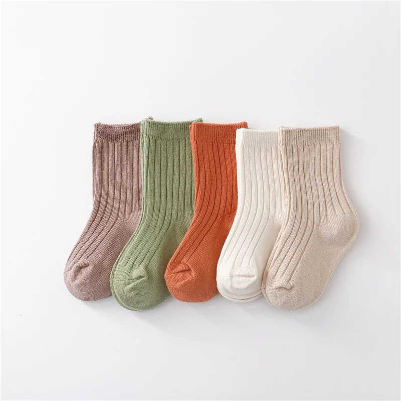 Lawadka-calcetines suaves de algodón para niños y niñas, medias de estilo coreano, primavera y otoño, 0 a 5 años, 5 pares por lote - imagen 3