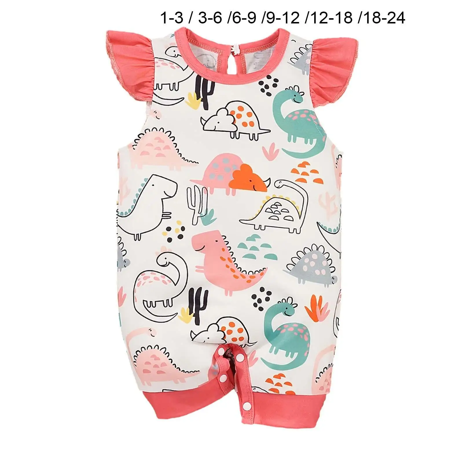 Baby Girl Fly Sleeve Romper Infants Summer Button Jumpsuit for Wedding Party Baby Photograph Outdoor Birthday Party Casual