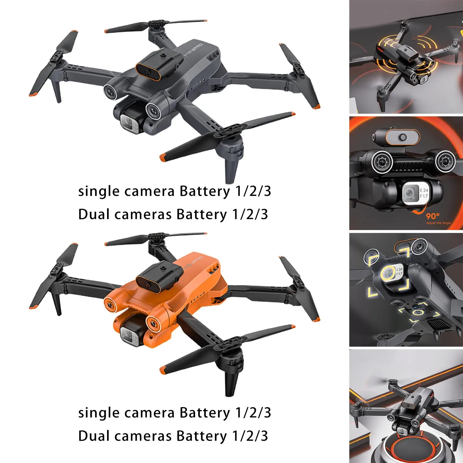 Mini dron portátil 2 cámaras - vista principal