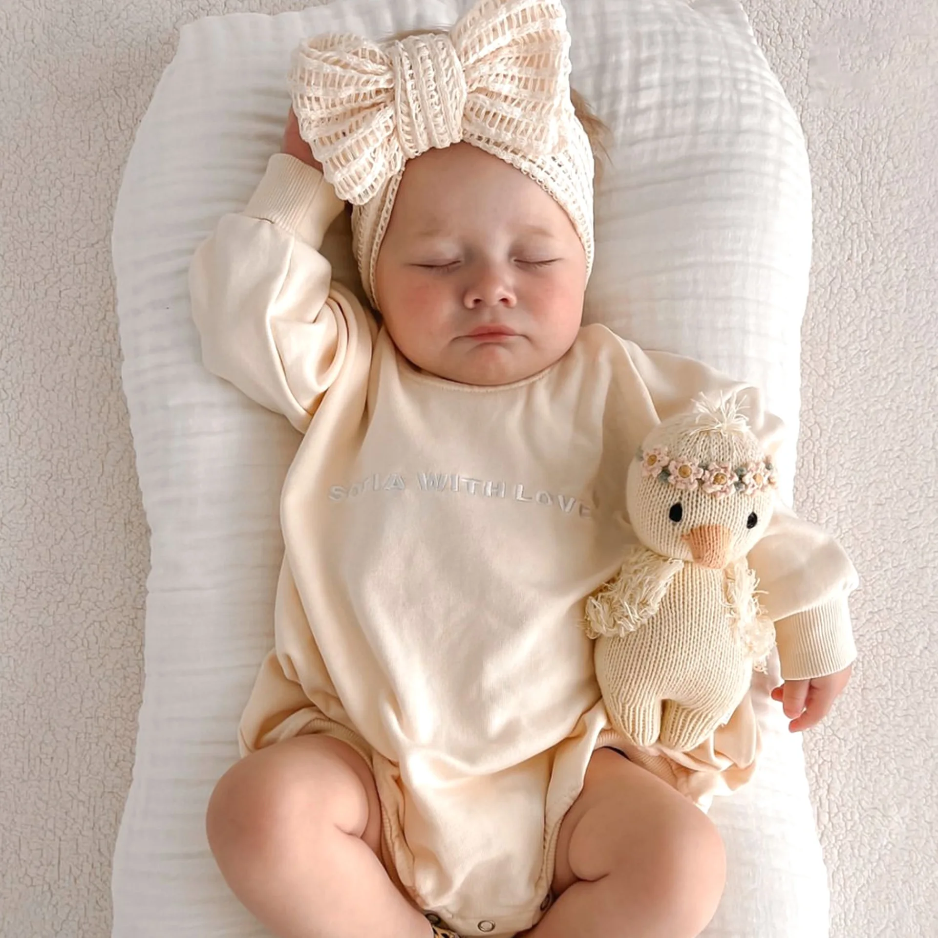 Diadema para niña de 0 a 3 años, diadema con lazo hueco para recién nacido, accesorios anudados para el cabello para niños, accesorios de fotografía recién nacido