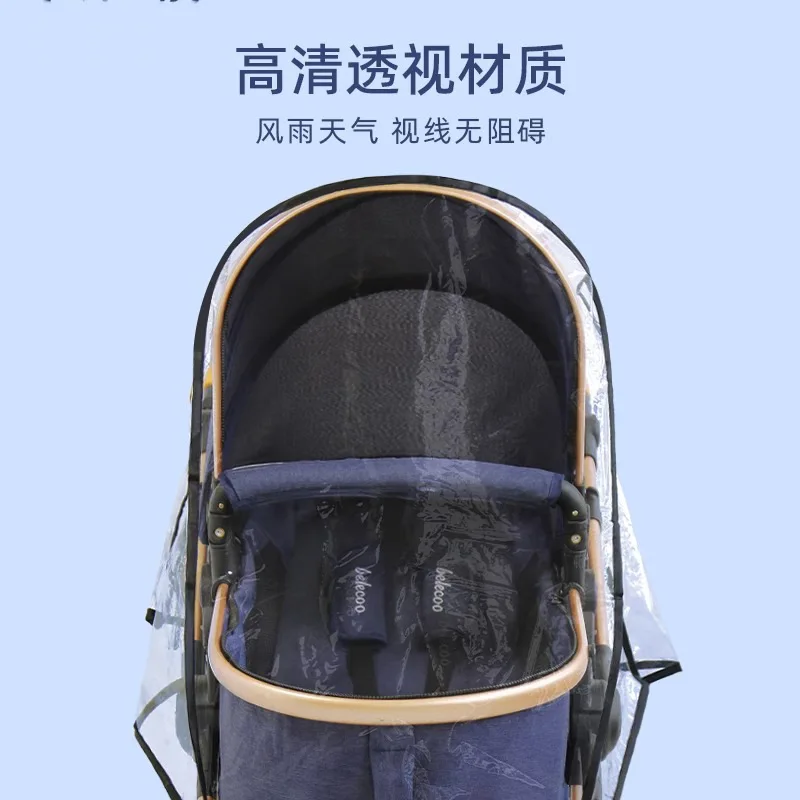 Chubasquero para cochecito, cubierta transparente antigotitas, cubierta para la lluvia para cochecito de bebé, abrigo térmico para la lluvia, carrito para niños, paisaje alto - imagen 4