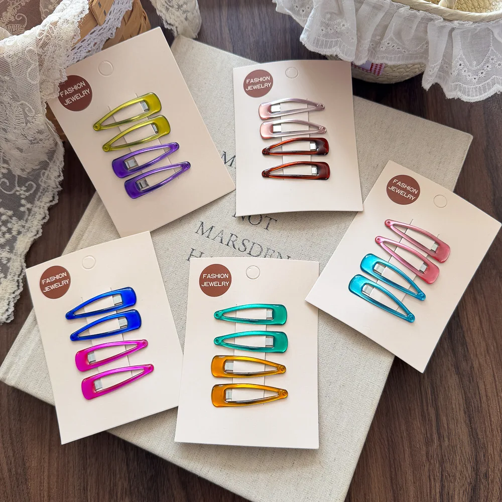 4 Uds. Pinzas para el cabello pequeñas y coloridas, horquillas BB, pasadores de Metal de moda coreana, accesorios de estilismo para bebés, mujeres y niñas - imagen 3