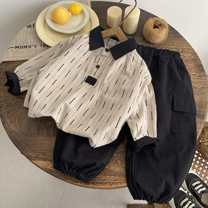 Conjunto infantil de punto para niño – Camisa y pantalón de invierno - imagen 5