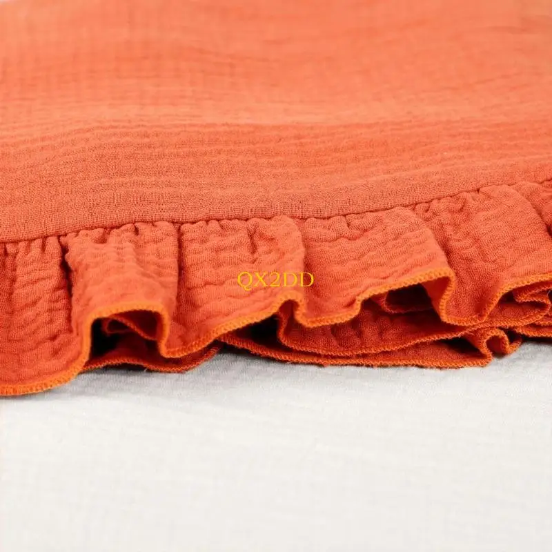 Qx2d 90cm 35 pulgadas Muslin Cozy Cozy Baby Wrap Maneta con ruffle unisex para estera juego - imagen 2