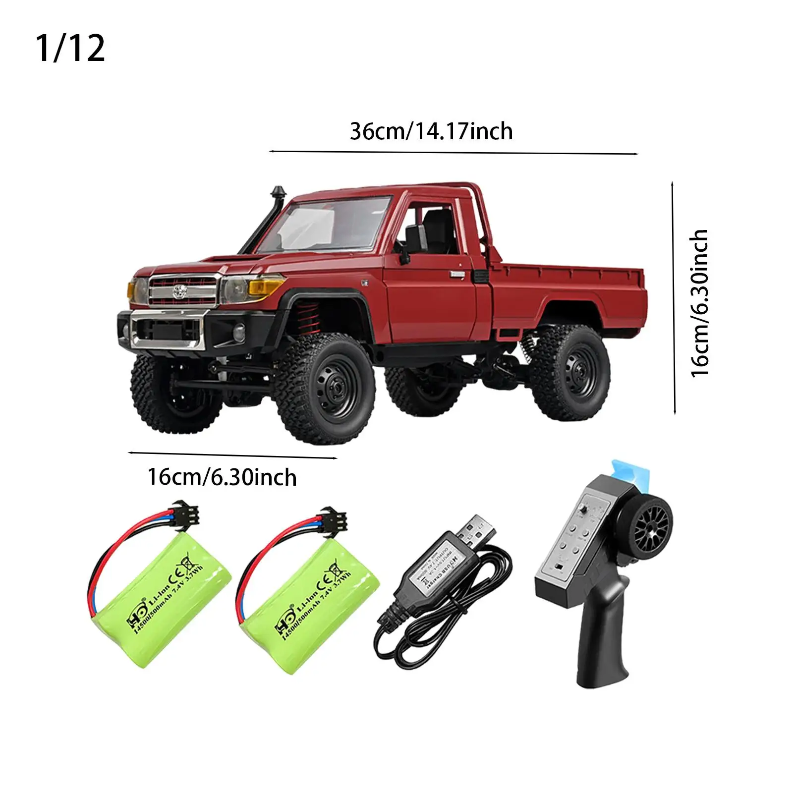 1/12 Scale RC Truck 4WD Road RC Truck Full Scale Car Model Waterproof All
