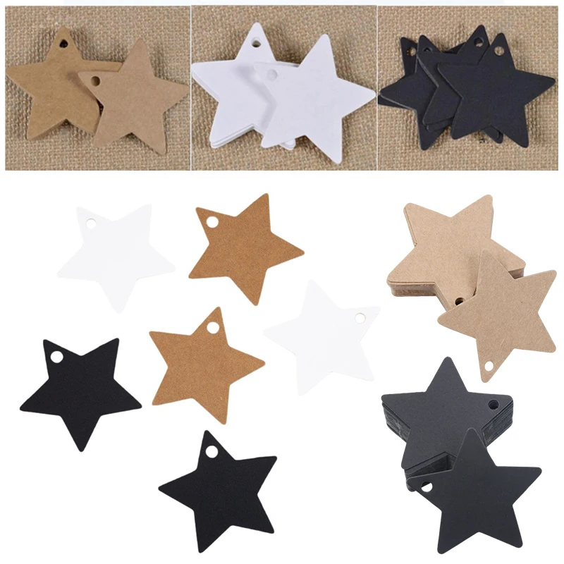 Etiquetas estrella de papel Kraft artesanales para regalos