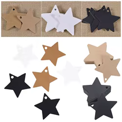 Etiquetas estrella de papel Kraft artesanales para regalos
