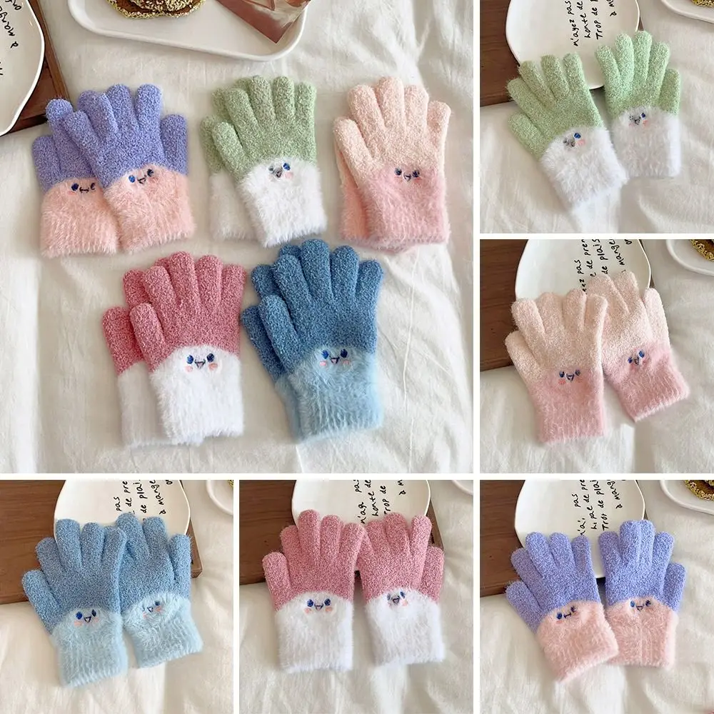 Guantes cortaviento de invierno color caramelo elásticos para niños - imagen 4