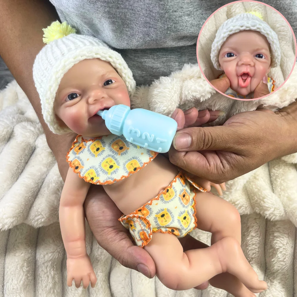 Mini muñeca Reborn de silicona para niño o niña de 13 pulgadas, cuerpo lavable de Charlie, muñeca de silicona suave, regalo de cumpleaños y Navidad - imagen 2