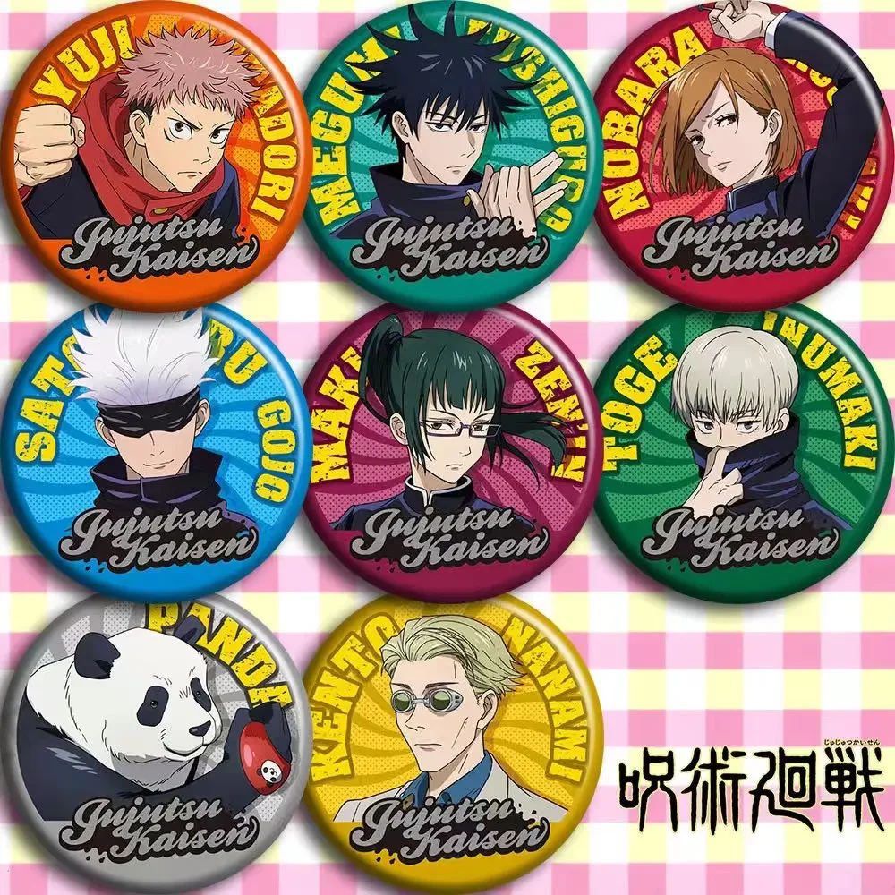 Jujutsu Kaisen Anime doble Flash Bar insignia grande 75mm Sotoru Gojo insignia modelo de Anime