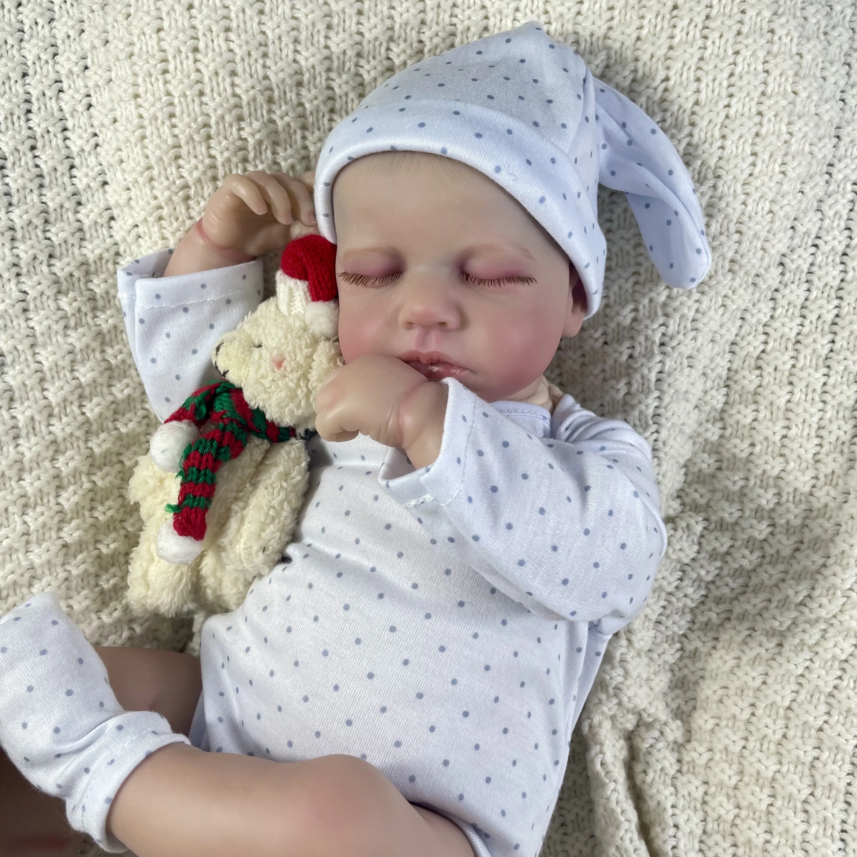 LouLou-muñecas Reborn realistas para niñas, vinilo de silicona, piel 3D, venas visibles, Juguetes DIY, regalo de Navidad, 50CM - imagen 2