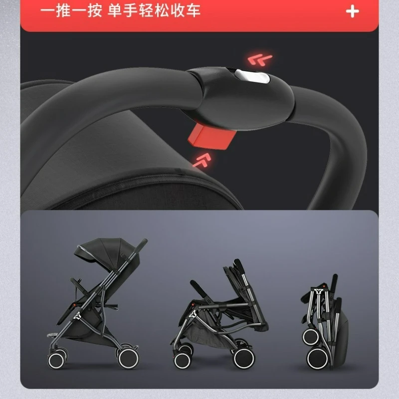 Cochecito de bebé ligero y plegable con asiento reclinable – práctico - imagen 4